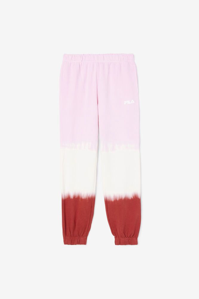 Fila Raleigh Tie Dye Jogger White/Red/Pink Pants Womens - NZ 70241-HSBE